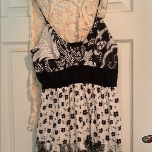Black and white maxi sundress